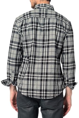 Men's Button Down Regular Fit Long Sleeve Plaid Flannel Casual Shirts - Multi Packs