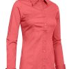 Womens Basic Solid Work Office Tailored Long Sleeve Button Down Daily Shirt (S-3XL)