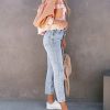 Women's Cropped Waffle Knit Jacket Boyfriend Button Down Shirt Shacket Tops