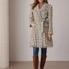 Trench Coat for Women 2024 Winter Coat Notch Lapel Double Breasted Thick A Line Pea Coat Jacket with Pockets