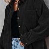 Women Corduroy Shirts Casual Long Sleeve Button Down Blouses Top