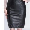 Black PU Short Skirt Women High Waist Occupation Work Pencil Skirt Female Leather Skirt