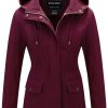 Women's Cotton Anorak Jacket Lightweight Casual Military Jackets Safari Utility Coats With Removable Hood