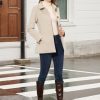 Womens Work Office Winter Overcoat Single Breasted Point Collar Pea Coat