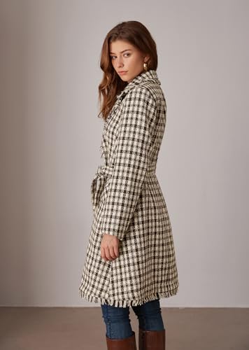 Trench Coat for Women 2024 Winter Coat Notch Lapel Double Breasted Thick A Line Pea Coat Jacket with Pockets