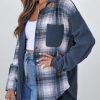 Women's Color Block Corduroy Shirts Long Sleeve Button Down Boyfriend Blouses Tops