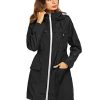 Women Waterproof Lightweight Rain Jacket Active Outdoor Hooded Raincoat