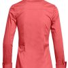 Womens Basic Solid Work Office Tailored Long Sleeve Button Down Daily Shirt (S-3XL)