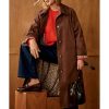 Womens Long Trench Coat Single Breasted Oversized Windproof Trendy Fall Jacket Outerwear Coats