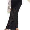 Womens Sexy Eyelet Crochet Knit Ankle Length Long Pencil Straight Skirts