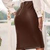 Women's Skirts Skirts for Women Skirts Zipper Back Solid Pencil Skirt Skirt
