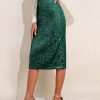 Women's High Waist Sequin Skirt Sparkly Midi Skirts Party Cocktail Bodycon Back Slit