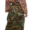 Women Camouflage Skirt Camo Maxi Pencil Skirt Bodycon Button Slit Cargo Skirt with Pocket