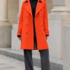 Women's Double Breasted Waterproof Trench Coat Classic Lapel Overcoat with Belt