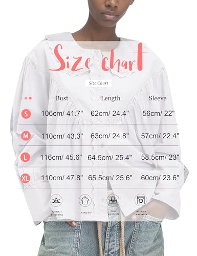 Womens Peter Pan Collar Button Down Blouses Shirts Loose Fit Casual Long Sleeve Summit Shirt