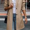 Women Plaid Shacket Jacket Trendy Fall Casual Button Wool Blend Tartan Trench Coat Winter Clothing with Pockets