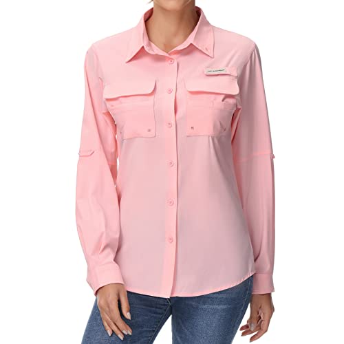 Women's UPF 50 Long Sleeve Fishing Hiking Button Down Shirt Performance Quick Dry FS21W