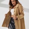 Women's Trench Coat Breasted Classic Lapel Overcoat Outerwear Coat Spring and Autumn loose Casual coat