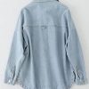 Women Denim Jacket Shacket Long Sleeve Oversize Boyfriend Jean Jacket Shirt