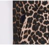 Women Long Oversized Leopard Print Trench Coat Double Breasted Vintage Lapel Outerwear With Belt