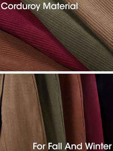 Womens Corduroy Mini Skirt Casual High Waisted Side Slit A-line Bodycon Work Pencil Skirts with Shorts