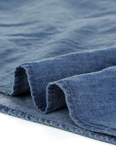 Women's Plus Size Button Down Long Sleeve Chest Pocket Chambray Shirts 2025