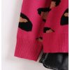 Women's Leopard Tiger Print Cardigan V Neck Long Sleeve Color Block Button Down Sweater Outwear