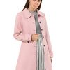 Women's Peter Pan Collar Overcoat Single Breasted Pockets Winter Long Coat