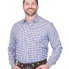 German Blue Plaid Lederhosen Longsleeve/Shortsleeve Button Down Shirt