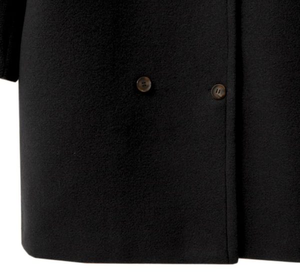 Women's Wool Blend Double Breasted Pea Coat Notched Lapel Mid Long Trench Overcoat with Pockets