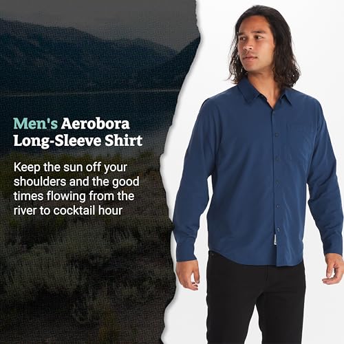 Men's Aerobora Long Sleeve Button-Down Shirt - Lightweight, Packable, Quick-Drying UPF Protection