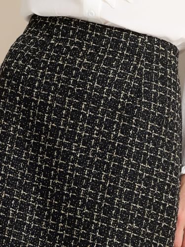 Women's Plaid Tweed High Waist Work Office Bodycon Pencil Skirt