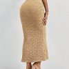 Women's High Waisted Flowy Long Pencil Skirts Ribbed Knit Bodycon Maxi Skirt Summer Trendy 2025