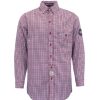 FR Shirts Flame Resistant NFPA2112/CAT2 6.5oz Light Weight Printed Fire Retardant Plaid Shirt