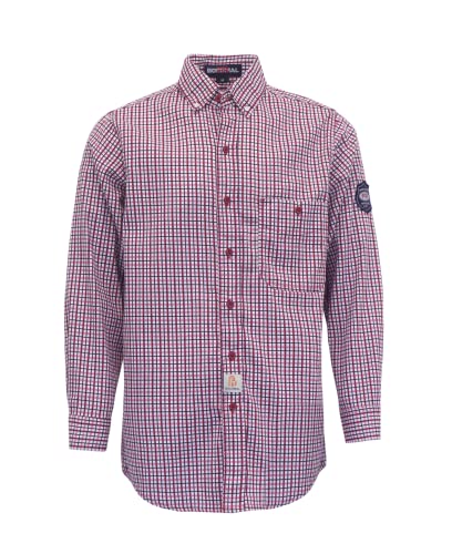 FR Shirts Flame Resistant NFPA2112/CAT2 6.5oz Light Weight Printed Fire Retardant Plaid Shirt