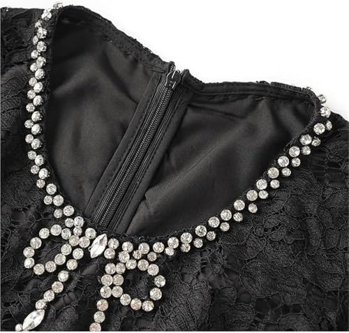 Women’s Dresses Beading Bow Detail Summer Lace Casual Skirt Crewneck Style Pencil Silhouette Hit Color Dress