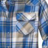 Men's Western Flannel Shirt Button Up Brushed Cotton