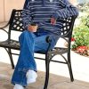 Womens Striped Swaters Button Collared Polo Shirts Oversized Long Sleeve Chunky Knit Trendy Pullover Tops