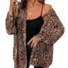 Women's Leopard Cheetah Sheer Mesh Button Down Shirt Long Sleeve Drop Shoulder Blouse Top