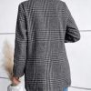 Long Wool Plaid Blazer for Women Fall Outfits Winter Trench Coat Long Sleeve Casual Dressy Lapel Jacket Peacoat