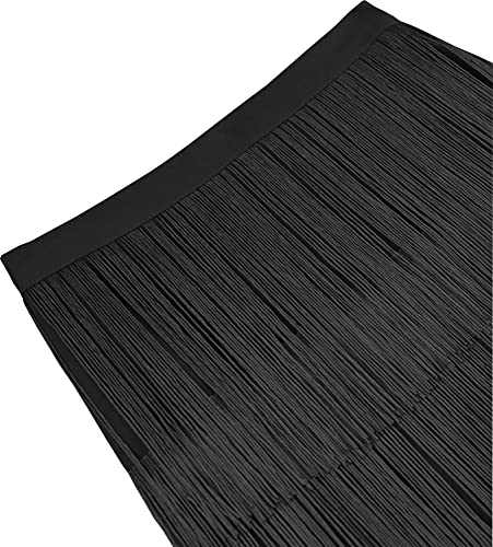 Women's High Waist Fringe Tiered Bodycon Pencil Midi Skirt