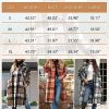 Women Fall Flannel Plaid Shacket Jacket Oversized Button Down Long Shirt Jacket