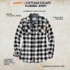 Women's Long Sleeve Plaid Flannel Button Up Shirt 100% Cotton