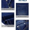 Womens Long Denim Skirt Casual A-Line Stretch Jean Skirt for Women High Waisted Vintage Denim Maxi Skirt with Pockets Blue