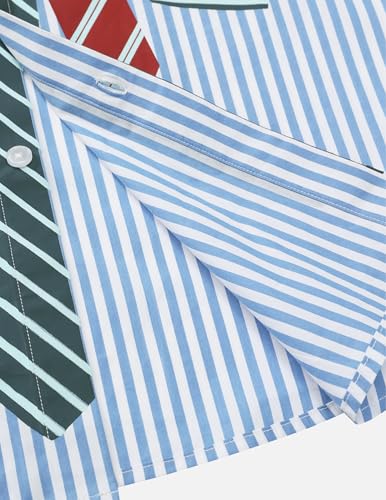 Button Down Shirts Unisex Necktie Print Stripe Long Sleeve Shirt Casual Streetwear Shirts