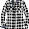 Women's Long Sleeve Plaid Flannel Button Up Shirt 100% Cotton