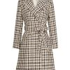 Trench Coat for Women 2024 Winter Coat Notch Lapel Double Breasted Thick A Line Pea Coat Jacket with Pockets
