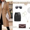 Womens Long Double Breasted Coats Lapel Collar Pea Coat Winter Slim Fit Jackets Trench Coat Outwear