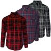 Men's Button Down Regular Fit Long Sleeve Plaid Flannel Casual Shirts - Multi Packs