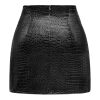 Women's Leather Mini Skirt Stretchy High Waisted Zipper Slit Faux Pleather Bodycon Short Pencil Skirt